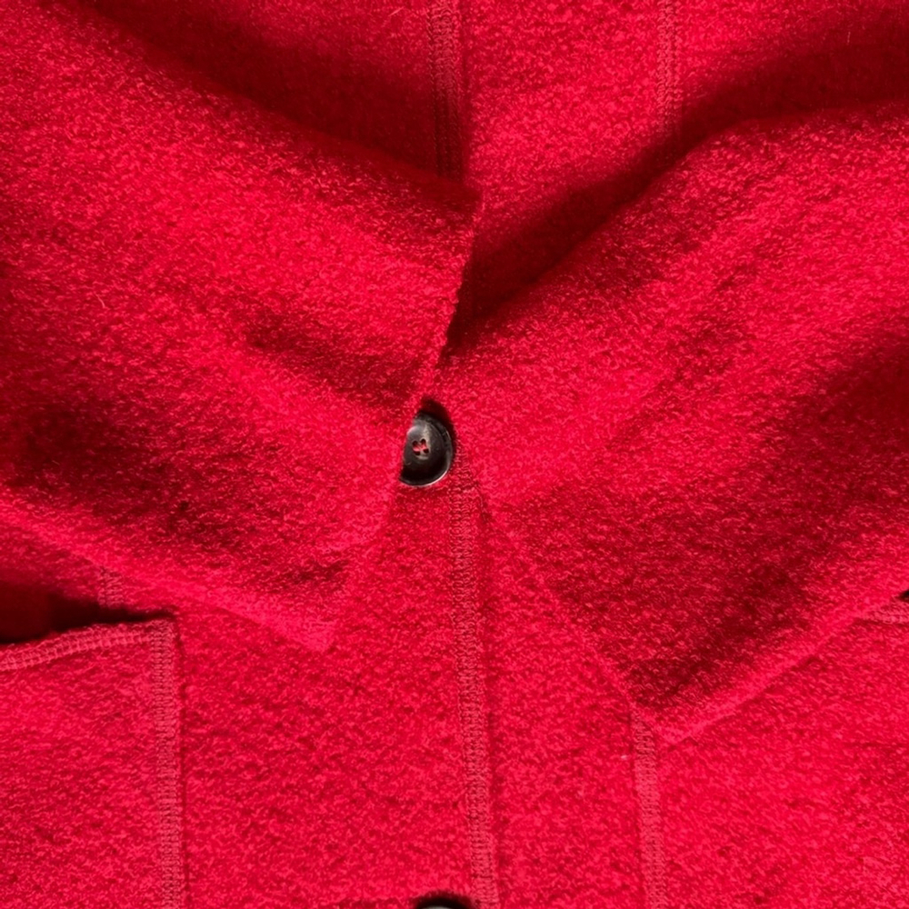 Gerry Weber Edition Red Hooded 100% Virgin Wool Trench Coat Size S M Winter - Picture 14 of 16